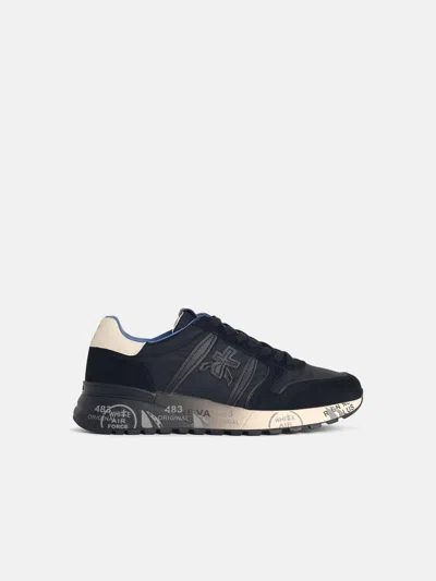 Premiata 'lander' Black Leather Blend Sneakers