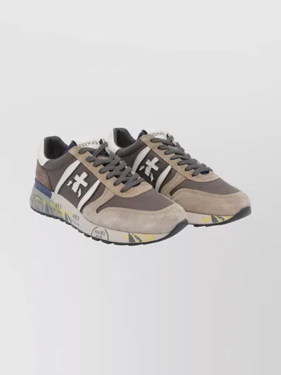 PREMIATA LANDER LOW TOP SNEAKERS WITH CONTRAST SOLE