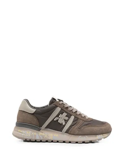 Premiata Lander Panelled Sneakers In Animal Print