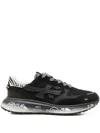 Premiata Low-top Sneakers With Zebra Print And Premium Leather Accents In Black