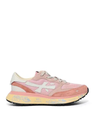 Premiata Lauryn 8179 Sneakers In Leather And Fabric In Neutral