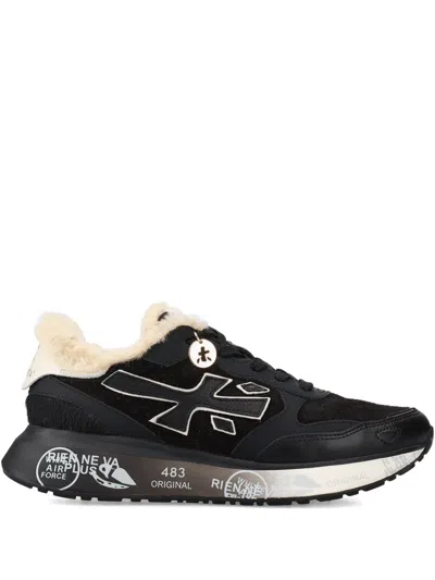 Premiata Lauryn Fur Logo Trainers In Black