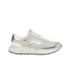 Premiata Lauryn Sneakers In Silver Leather And Fabric In Multi