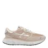 Premiata Low Top Sneakers With Mesh And Metallic In Beige