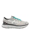 Premiata Low Top Sneakers With Animal Print Detail In Beige