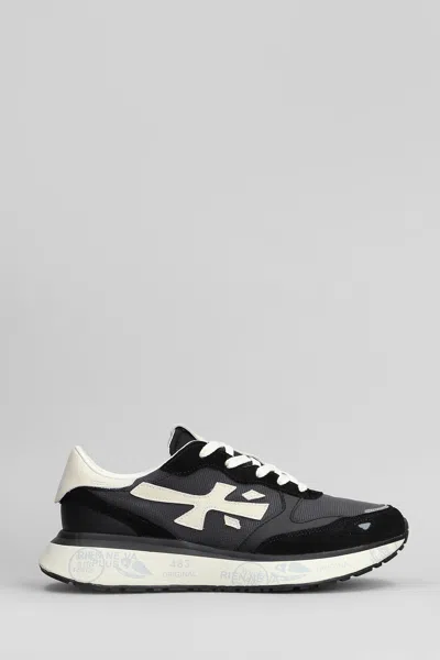 Premiata Lauryn Sneakers In Black Suede And Fabric
