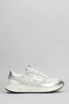 Premiata Lauryn Sneakers In Silver Leather And Fabric In Silver