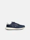 Premiata 'lauryn' Sneakers In Suede And Blue Fabric In Blue