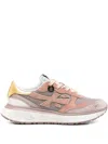 Premiata Layered Textured White Sneakers With Durable Sole In Multi