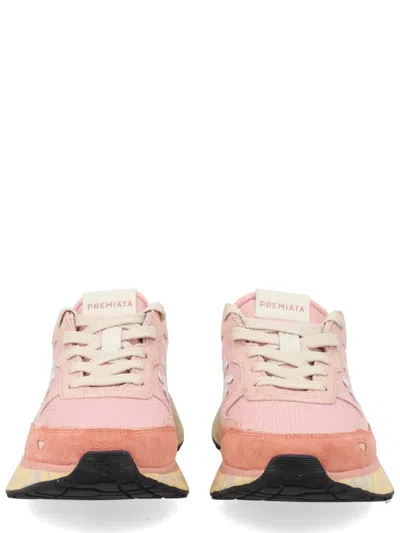 Premiata Pink Calf Leather Sneaker