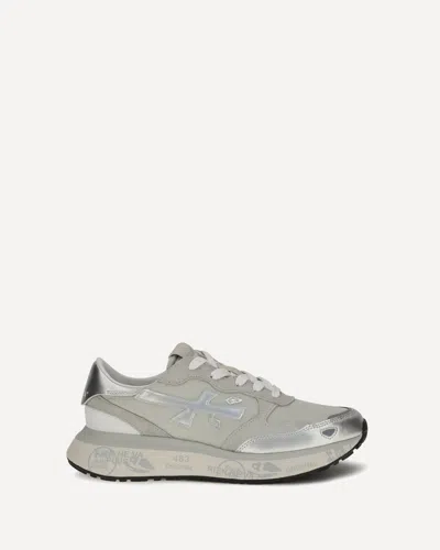 Premiata Silver Nylon Athletic Sneakers In Gray