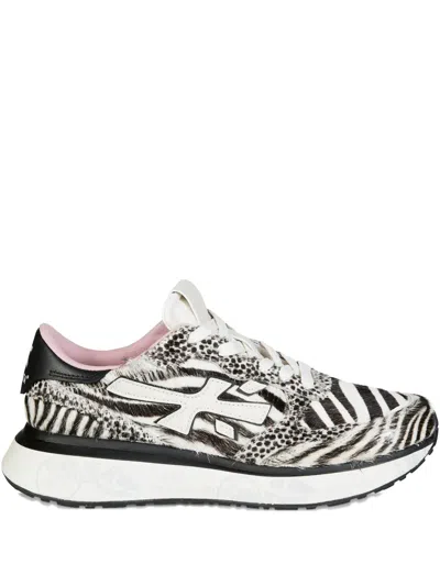 Premiata Lauryn Zebra-print Sneakers In White