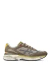 Premiata Layered Design Sneakers With Mesh In Animal Print