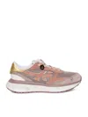 Premiata Layered Textured White Sneakers With Durable Sole In Pink