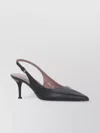 Premiata Leather And Fabric Kitten Heel Pumps In Black