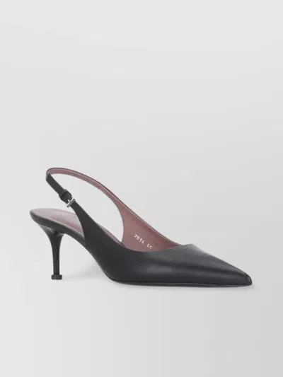 Premiata Leather And Fabric Kitten Heel Pumps