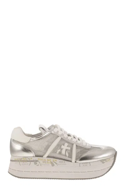 Premiata Leather And Fabric Sneakers In Multi