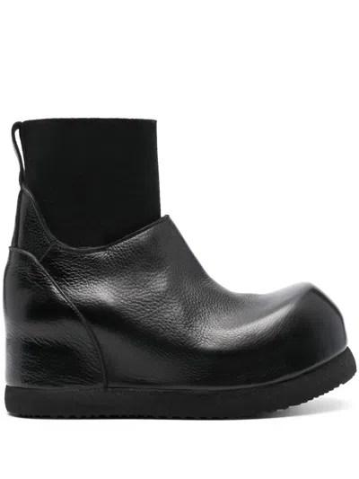 Premiata Leather Ankle Boots In Black