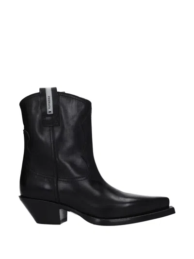 Premiata Leather Ankle Boots In Black