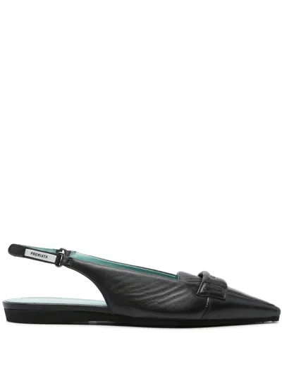 Premiata Leather Ballerina Shoes In Black