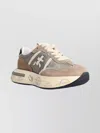 Premiata Leather Blend Sneakers Contrast Sole In Multi