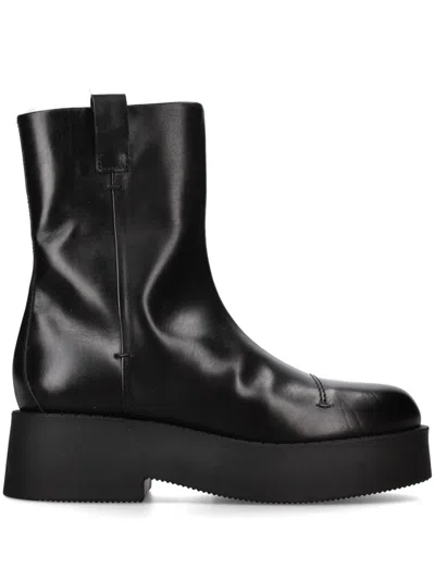 Premiata Leather Boots In Black