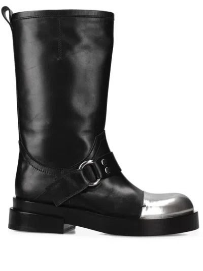 Premiata Leather Boots In Black