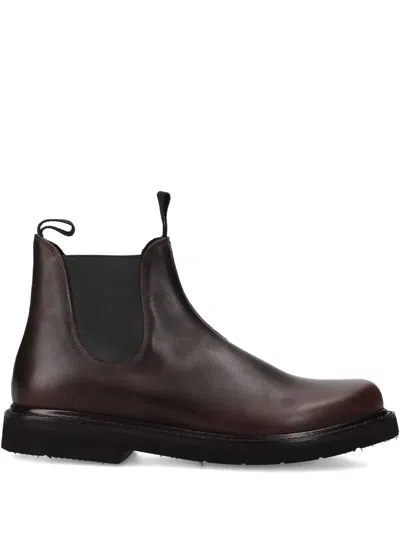 Premiata Leather Chelsea Boots In Brown
