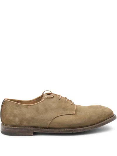Premiata Leather Derby Shoes In Brown