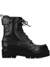 Premiata Leather Lace-up Boots In Black