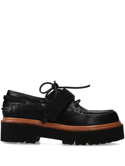 Premiata Leather Lace-up Shoes In Black