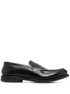 Premiata Round Toe Textured Finish Loafers In Black
