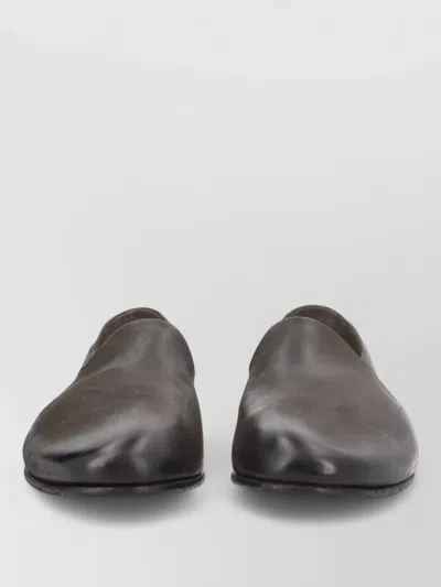 Premiata Leather Loafers Flat Sole Round Toe In Brown