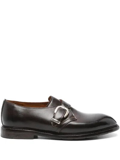 Premiata Leather Monk Shoes In Brown