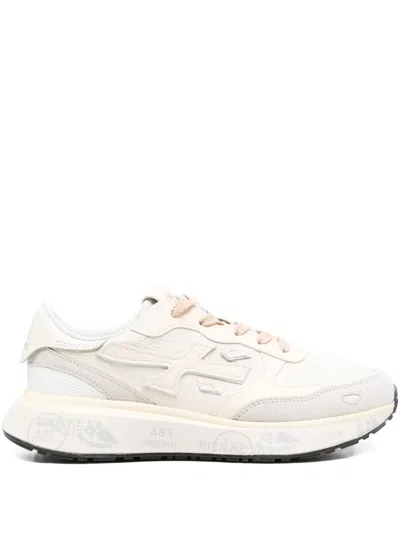 Premiata Leather-panel Sneakers In Neutral
