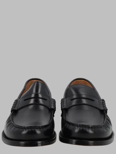 Premiata Leather Penny Loafers In Black