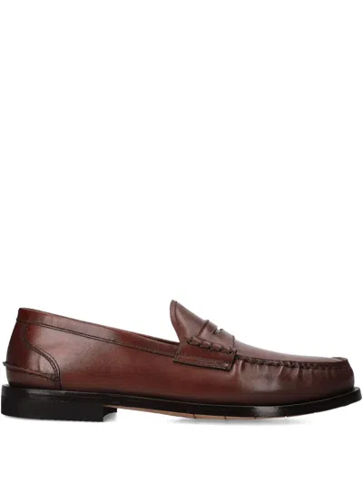Premiata Leather Penny Loafers In Brown