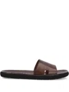 Premiata Leather Slides In Brown