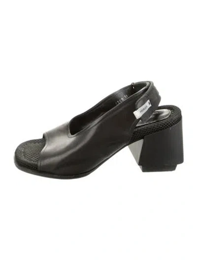 Pre-owned Premiata Leather Slingback Sandals In Black