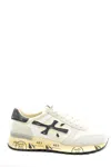 Premiata Paneled Round Toe Sneakers With Contrasting Sole