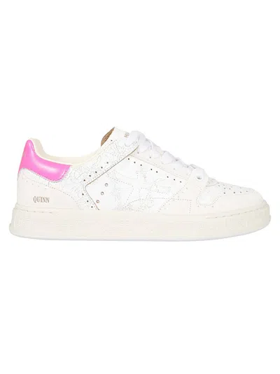 Premiata Leather Sneakers With Textured Upper In White