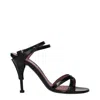 Premiata Black Leather Stiletto Heel Sandals In Black