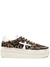 Premiata Leopard Print Lace Up Sneakers In Animal Print