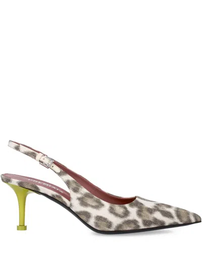 Premiata Leopard-print Slingback Pumps In Multi
