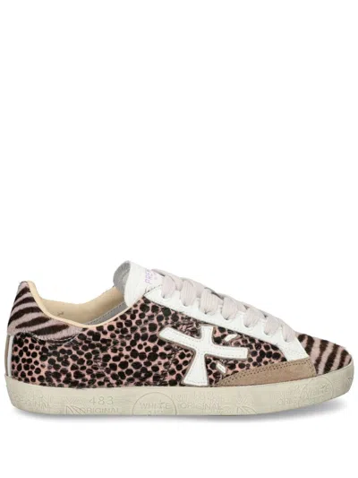 Premiata Leopard-print Sneakers In Neutrals