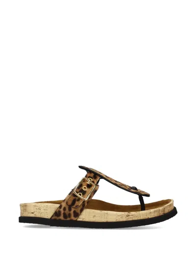 Premiata Leopard-print Buckle Sandals In Neutral