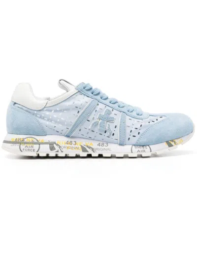 Premiata Cut Out-detail Panelled Sneakers In Blue