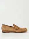 Premiata Stacked Heel Suede Texture Loafers In Brown