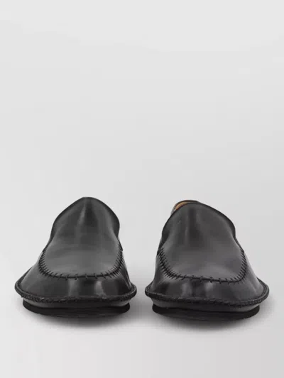 Premiata Loafers Round Toe Flat Sole Stitching In Black