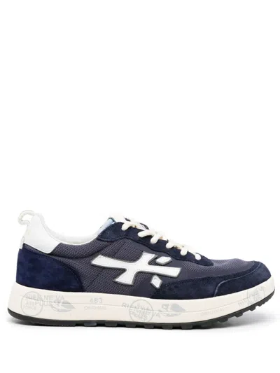 Premiata Logo-appliqué Low-top Sneakers In Blue